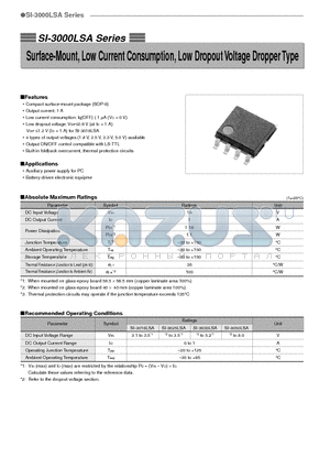 SI-3000LSA datasheet - Surface-Mount, Low Current Consumption, Low Dropout Voltage Dropper Type