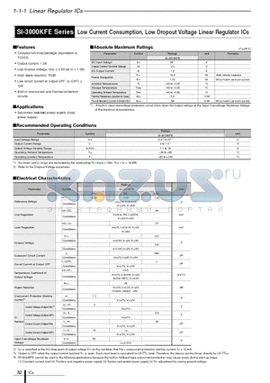 SI-3010KFE datasheet - Low Current Consumption Low Dropout Voltage Linear Regulator ICs