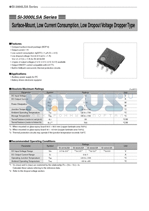 SI-3018LSA datasheet - Surface-Mount, Low Current Consumption, Low Dropout Voltage Dropper Type