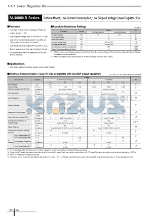 SI-3033KD datasheet - Surface-Mount Low Current Consumption Low Dropout Voltage Linear Regulator ICs