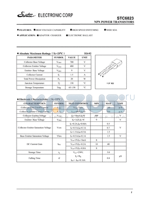 STC6823 datasheet - NPN POWER TRANSISTORS