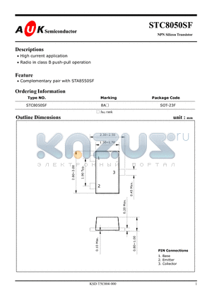 STC8050SF datasheet - NPN Silicon Transistor