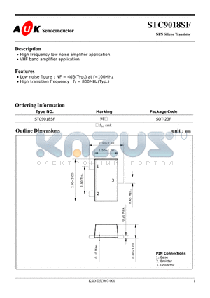 STC9018SF datasheet - NPN Silicon Transistor