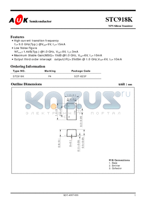 STC918K datasheet - High current transition frequency