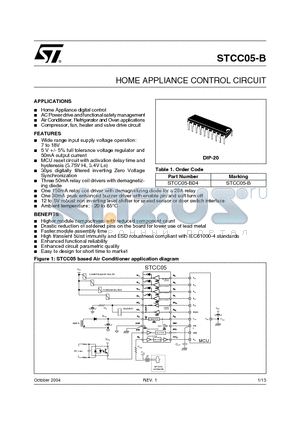 STCC05-B datasheet - HOME APPLIANCE CONTROL CIRCUIT