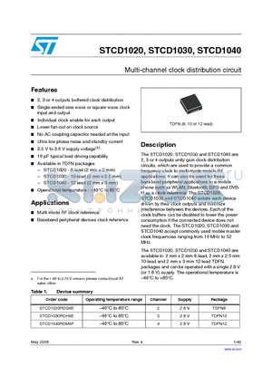 STCD1020 datasheet - Multi-channel clock distribution circuit