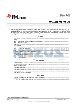 STD datasheet - TPS7A1601EVM-046