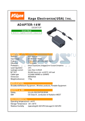 STD-09022T datasheet - ADAPTER-18W