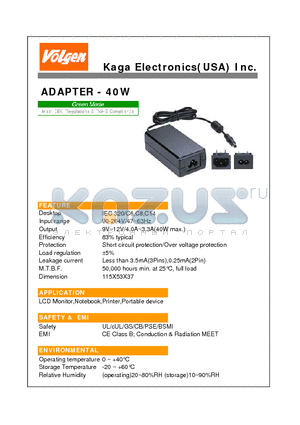 STD-1233P datasheet - ADAPTER - 40W