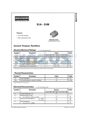 S1D datasheet - General Purpose Rectifiers