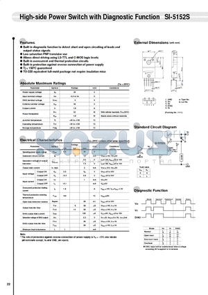 SI-5152S datasheet - High-side Power Switch with Diagnostic Function