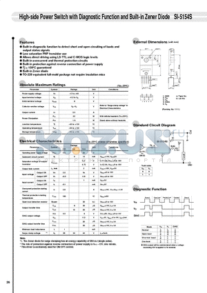 SI-5154S datasheet - High-side Power Switch with Diagnostic Function and Built-in Zener Diode