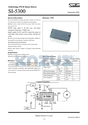 SI-5300 datasheet - Full-bridge PWM Motor Driver