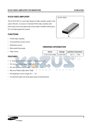 S1D2141X01-D0B0 datasheet - R/G/B VIDEO AMPLIFIER FOR MONITORS