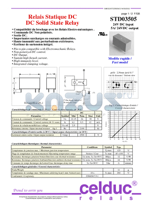 STD03505 datasheet - DC Solid State Relay