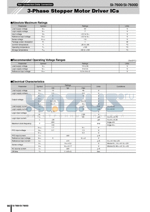 SI-7600 datasheet - 3-Phase Stepper Motor Driver ICs