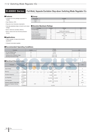 SI-8000E datasheet - Full-Mold, Separate Excitation Step-down Switching Mode Regulator ICs