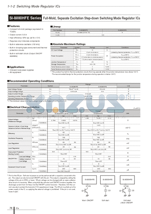 SI-8000HFE datasheet - Full-Mold Separate Excitation Step-down Switching Mode Regulator ICs