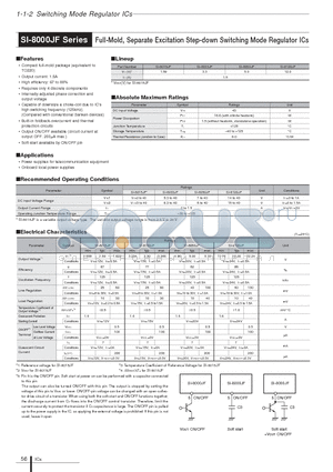 SI-8000JF datasheet - Full-Mold, Separate Excitation Step-down Switching Mode Regulator ICs