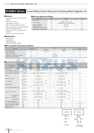 SI-8000Y datasheet - Current Mode Control Step-down Switching Mode Regulator ICs