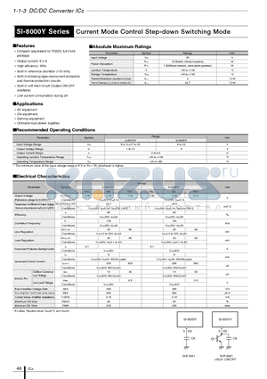 SI-8010Y datasheet - Full-Mold, Separate Excitation Step-down Switching Mode Regulator ICs