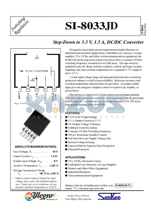 SI-8033JD-TL datasheet - Step-Down to 3.3 V, 1.5 A, DC/DC Converter