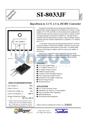 SI-8033JF datasheet - Step-Down to 3.3 V, 1.5 A, DC/DC Converter