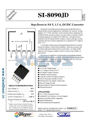 SI-8090JD datasheet - Step-Down to 9.0 V, 1.5 A, DC/DC Converter