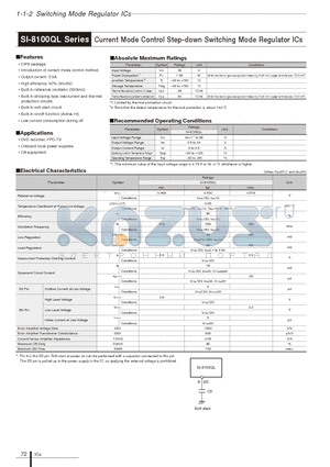 SI-8100QL datasheet - Current Mode Control Step-down Switching Mode Regulator ICs