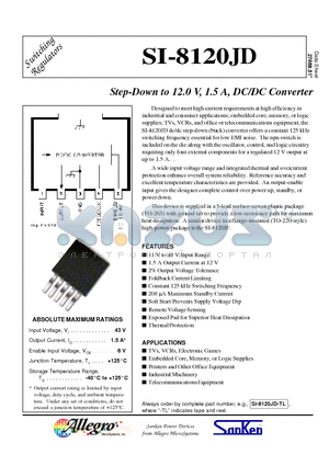 SI-8120JD datasheet - Step-Down to 12.0 V, 1.5 A, DC/DC Converter