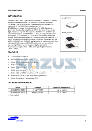 S1M8657 datasheet - TX IF/BBA WITH AGC