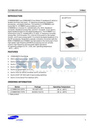 S1M8657X01-F0T0 datasheet - TX IF/BBA WITH AGC