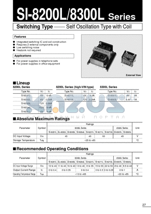 SI-8202L datasheet - Switching Type(Self Oscillation Type with Coil)