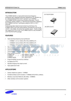 S1M8821X01-R0T0 datasheet - INTERGER RF/IF DUAL PLL