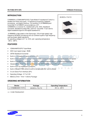 S1M8660AX01-F0T0 datasheet - RX IF / BBA WITH GPS
