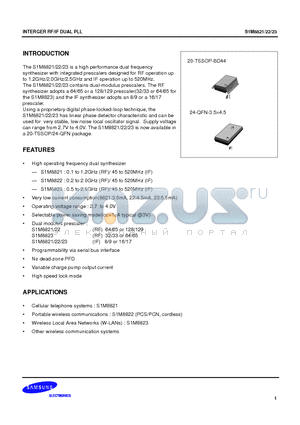 S1M8822X01-R0T0 datasheet - INTERGER RF/IF DUAL PLL
