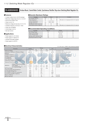 SI-8205NHD datasheet - Surface-Mount, Current Mode Control, Synchronous Rectifier Step-down Switching Mode Regulator ICs