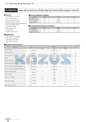 SI-8405NH datasheet - Surface-Mount, Synchronous Rectifier Step-down Switching Mode Regulator Control ICs