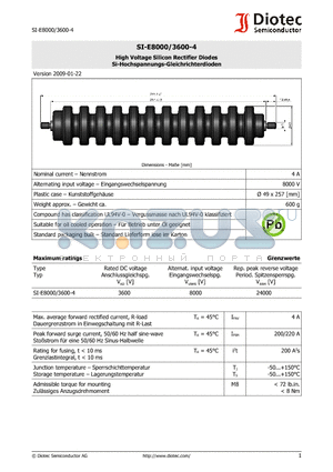 SI-E8000 datasheet - High Voltage Silicon Rectifier Diodes