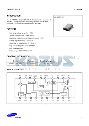 S1T8513A02-V0B0 datasheet - FM IF RECEIVER