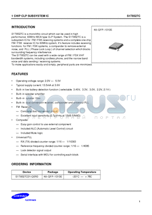 S1T8527C01-Q0R0 datasheet - 1 CHIP CLP SUBSYSTEM IC