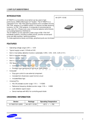 S1T8527C datasheet - 1 CHIP CLP SUBSYSTEM IC