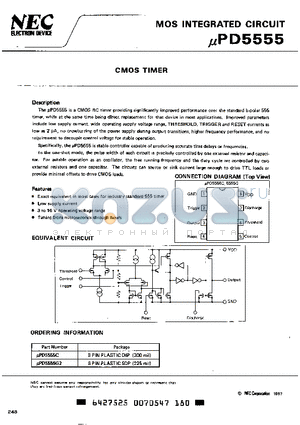 UPD5555C datasheet - MOS INTEGRATED CIRCUIT