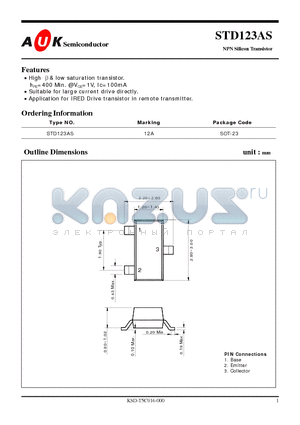 STD123AS datasheet - NPN Silicon Transistor