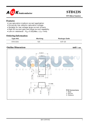 STD123S datasheet - NPN Silicon Transistor