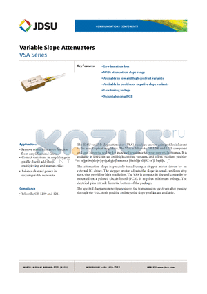 VSA-0CNHC10SC datasheet - Variable Slope Attenuators