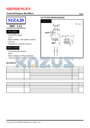 S1ZA20 datasheet - General Purpose Rectifiers(200V 1.1A)