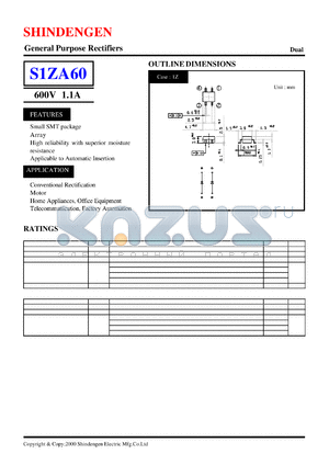 S1ZA60 datasheet - General Purpose Rectifiers(600V 1.1A)