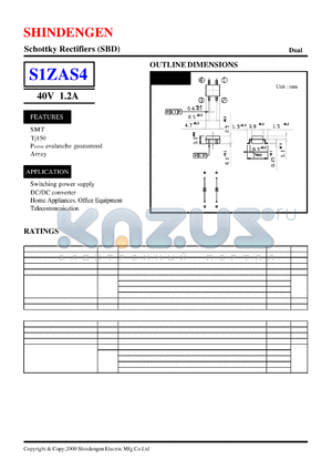 S1ZAS4 datasheet - Schottky Rectifiers (SBD) (40V 1.2A)