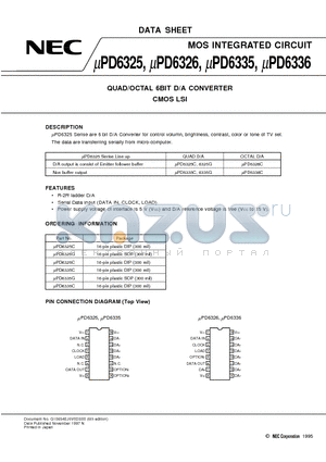 UPD6325C datasheet - QUAD/OCTAL 6BIT D/A CONVERTER CMOS LSI